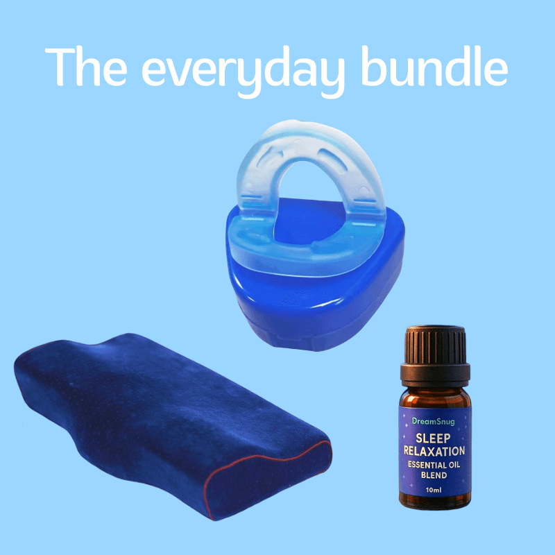DreamSnug Everyday Sleep Bundle Australia — anti-snore pillow, mouth guard and sleep essential oil for better nights