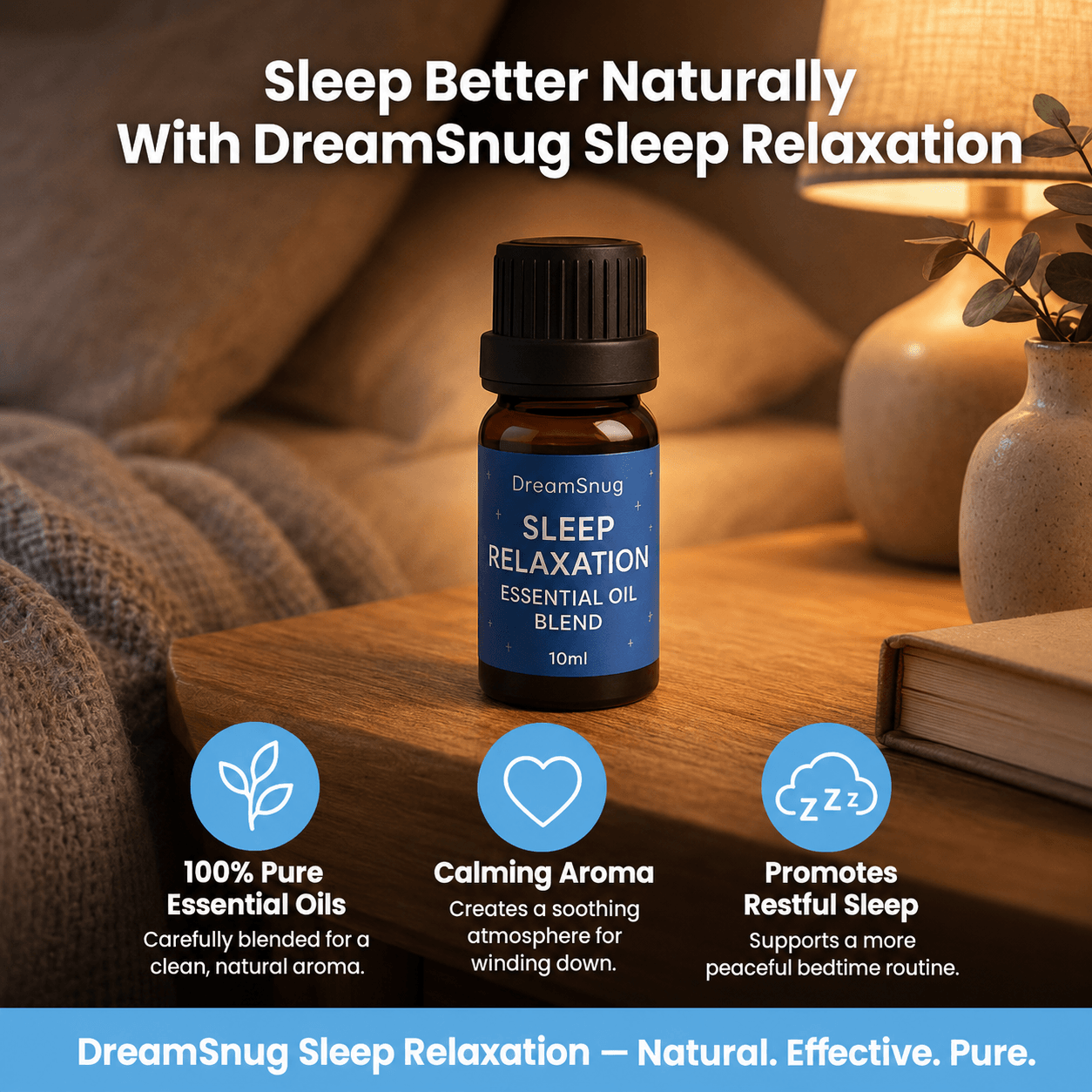 DreamSnug sleep relaxation essential oil blend Australia — 100% pure aromatherapy for natural sleep support